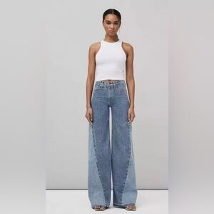 Rag and Bone Sofie Wide Leg Two Toned Jeans